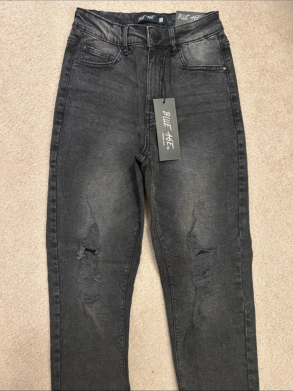 Blue Age Women’s High-Rise Distressed Skinny Jeans - Black Wash